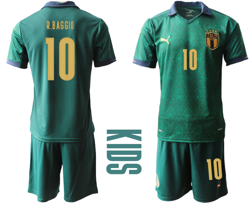 Youth 2021 European Cup Italy second away green #10 Soccer Jersey